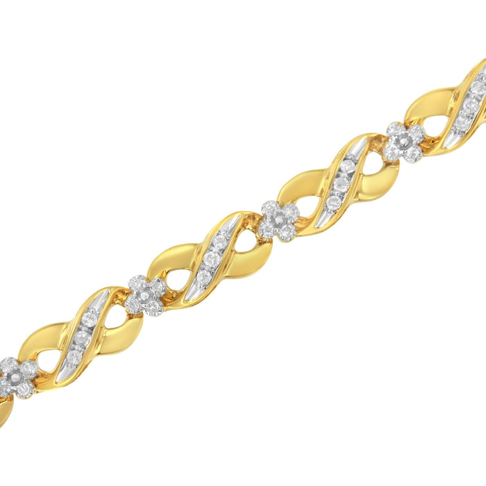 1 Ct. T.W. Round-Cut Diamond Infinite Love Bracelet in 10K Yellow Gold, photo 4