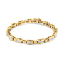Pulsera tenis de eslabones con diamantes talla princesa de 2 1/2 ct. p.t. en oro amarillo de 14K, foto 1