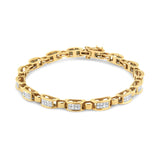 2 1/2 Ct. T.W. Princess-Cut Diamond Link Tennis Bracelet in 14K Yellow Gold