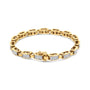 Pulsera tenis de eslabones con diamantes talla princesa de 2 1/2 ct. p.t. en oro amarillo de 14K, foto 2
