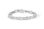 2 1/2 Ct. T.W. Round-Brilliant and Baguette-Cut Diamond Alternating Flared Links Tennis Bracelet in 14K White Gold, photo 1