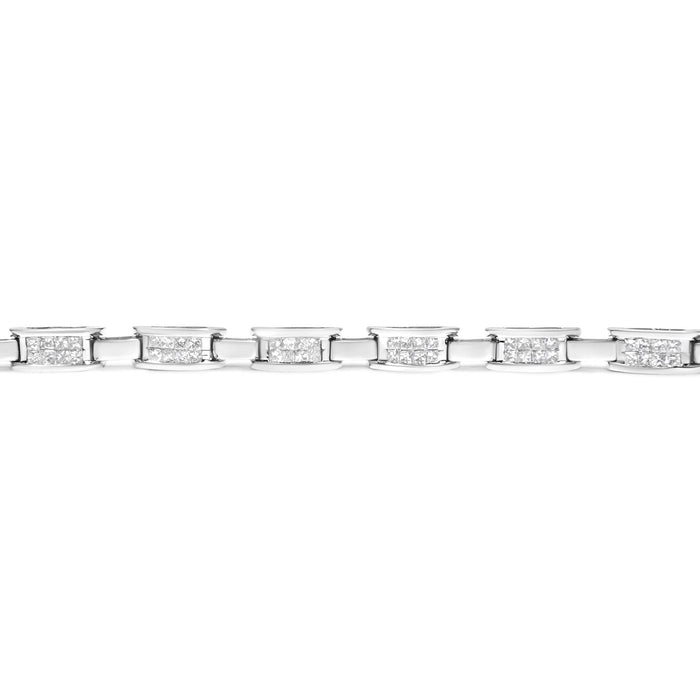 2 Ct. T.W. Princess-Cut Invisible-Set Diamond Rectangular Link Bracelet in 14K White Gold, photo 5