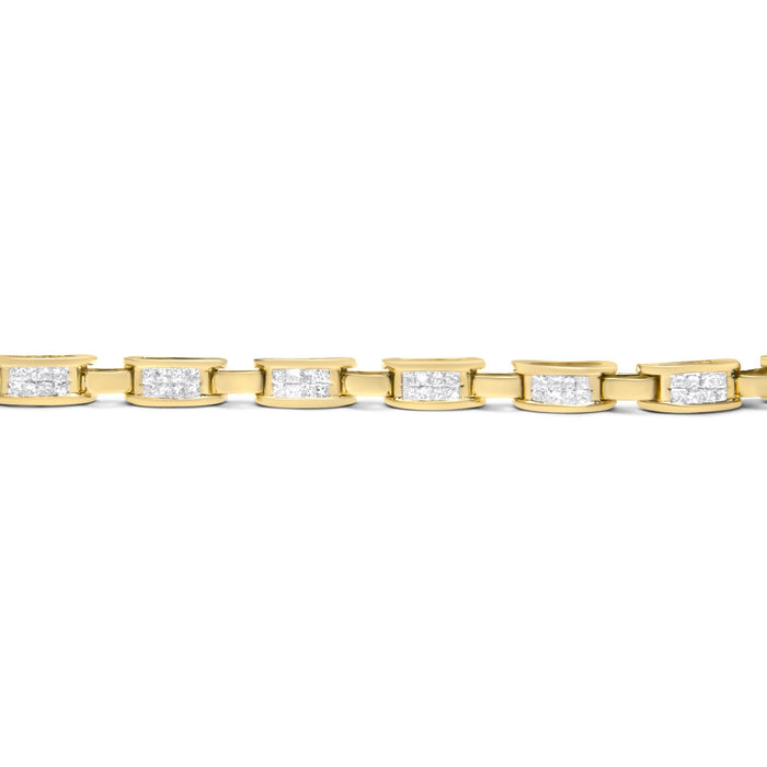 2 Ct. T.W. Invisible-Set Princess-Cut Diamond Rectangular Link Bracelet in 10K Yellow Gold, photo 5