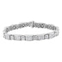5 Ct. T.W. Princess-Cut Diamond Rectangular Alternating Station Tennis Bracelet in 14K White Gold, photo 1