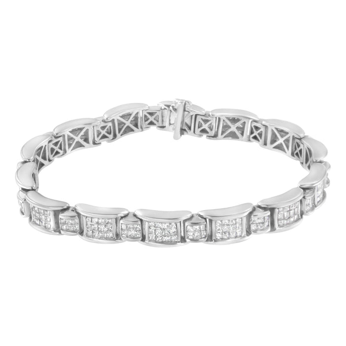 5 Ct. T.W. Princess Diamond Buckle Link Bracelet in 18K White Gold, photo 2