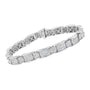 5 Ct. T.W. Princess-Cut Diamond Rectangular Alternating Station Tennis Bracelet in 14K White Gold, photo 4
