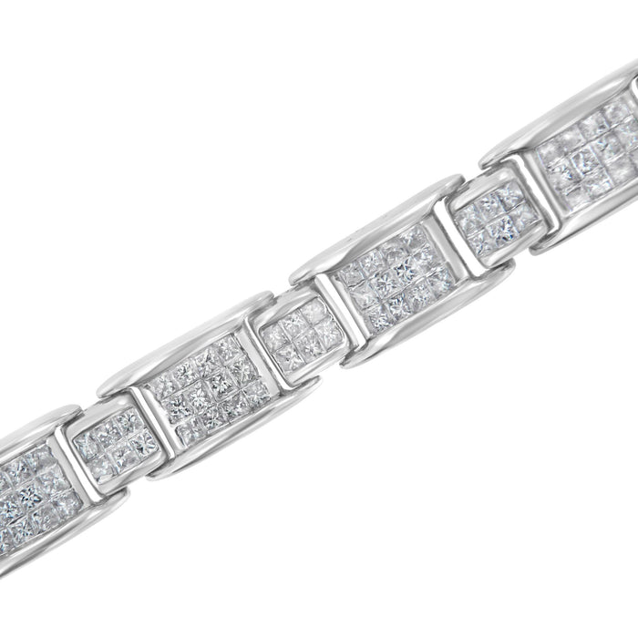 5 Ct. T.W. Princess Diamond Buckle Link Bracelet in 18K White Gold, photo 5