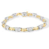 1 Ct. T.W. Princess-Cut Diamond Chain Link Bracelet in 14K Two-Tone Gold