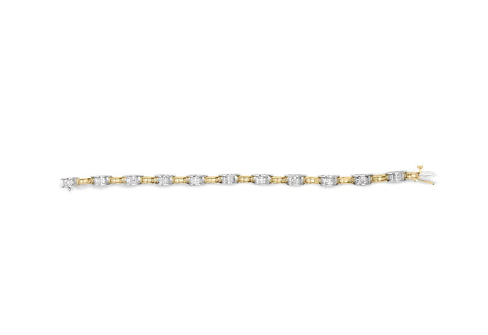 1 Ct. T.W. Princess-Cut Diamond Chain Link Bracelet in 14K Two-Tone Gold, photo 4