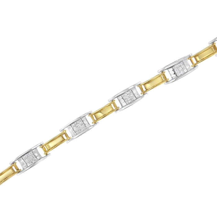 1 Ct. T.W. Princess-Cut Diamond Chain Link Bracelet in 14K Two-Tone Gold, photo 5