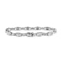 Pulsera tenis de eslabones alternos de engaste invisible con diamantes de 1 ct. p.t. en oro blanco de 14K, foto 2