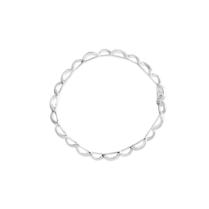 Pulsera tenis de eslabones alternos de engaste invisible con diamantes de 1 ct. p.t. en oro blanco de 14K, foto 5