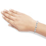Pulsera tenis de eslabones alternos de engaste invisible con diamantes de 1 ct. p.t. en oro blanco de 14K, foto 3