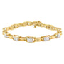 Pulsera de cadena de eslabones con diamantes talla princesa de 1 ct. p.t. en oro amarillo de 14K, foto 1
