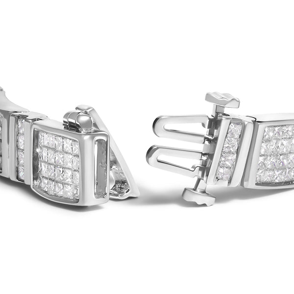 7 Ct. T.W. Princess-Cut Diamond Alternating Vertical and Horizontal Rectangular Link Tennis Bracelet in 14K White Gold, photo 2