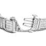 Pulsera tenis de eslabones rectangulares alternos con diamantes talla princesa de 7 ct. p.t. en oro blanco de 14K, foto 2