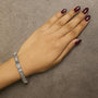 Pulsera tenis de eslabones rectangulares alternos con diamantes talla princesa de 7 ct. p.t. en oro blanco de 14K, foto 3