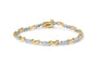 Pulsera alternada de 3 piedras y eslabones en X con diamantes de 1/2 ct. p.t. en oro de dos tonos de 10K, foto 1