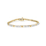 Pulsera de eslabones de canal con diamantes baguette de 1 ct. p.t. en oro amarillo de 10K, foto 1