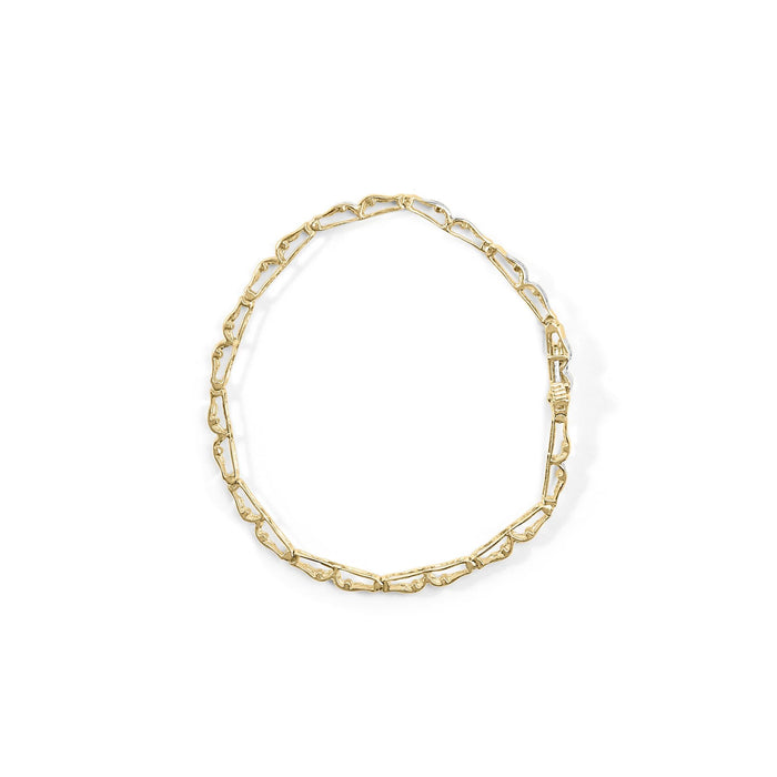 Pulsera de eslabones de canal con diamantes baguette de 1 ct. p.t. en oro amarillo de 10K, foto 4