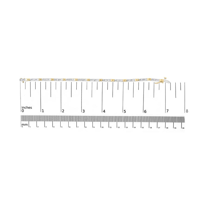 Pulsera de eslabones de canal con diamantes baguette de 1 ct. p.t. en oro amarillo de 10K, foto 5