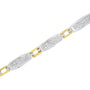 Pulsera de eslabones cónicos y signo igual con diamantes talla princesa de 2 ct. p.t. en oro amarillo y blanco de 14K, foto 5