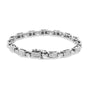 Pulsera de eslabones con diamantes princesa invisibles de 2 ct. p.t. en oro blanco de 14K, foto 7
