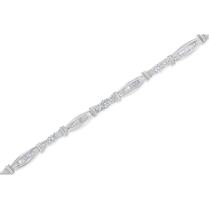 3 Ct. T.W. Geometric Pattern Diamond Tennis Bracelet in 10K White Gold, photo 4