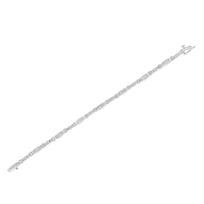 3 Ct. T.W. Geometric Pattern Diamond Tennis Bracelet in 10K White Gold, photo 5