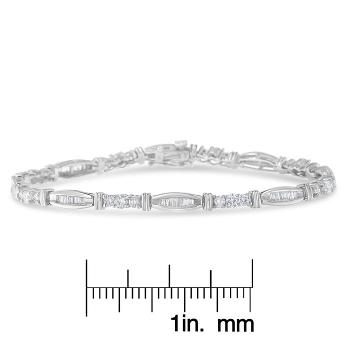 3 Ct. T.W. Geometric Pattern Diamond Tennis Bracelet in 10K White Gold, photo 6