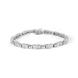 2 Ct. T.W. Baguette and Princess-Cut Diamond Tennis Bracelet in 14K White Gold