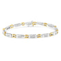 1 Ct. T.W. Princess-Cut Diamond Geo Link Bracelet in 10K Two-Tone Gold, photo 1