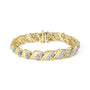 2 Ct. T.W. Diamond S-Link Twist Design Link Bracelet in 10K Yellow Gold, photo 1