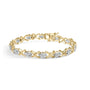 Pulsera de eslabones con diamantes redondos de 2 ct. p.t. en plata de ley bañada en oro amarillo de 10K, foto 1