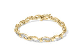 1/2 Ct. T.W. Channel-Set Diamond Infinity Link Tennis Bracelet in 10K Yellow and White Gold