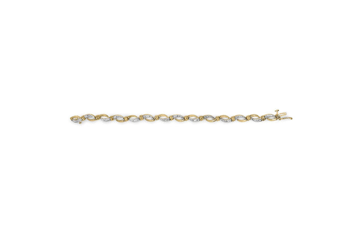 1/2 Ct. T.W. Channel-Set Diamond Infinity Link Tennis Bracelet in 10K Yellow and White Gold, photo 5