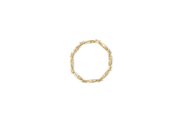 3 Ct. T.W. Princess and Baguette-Cut Diamond Beaded Bracelet in 14K Yellow Gold, photo 4