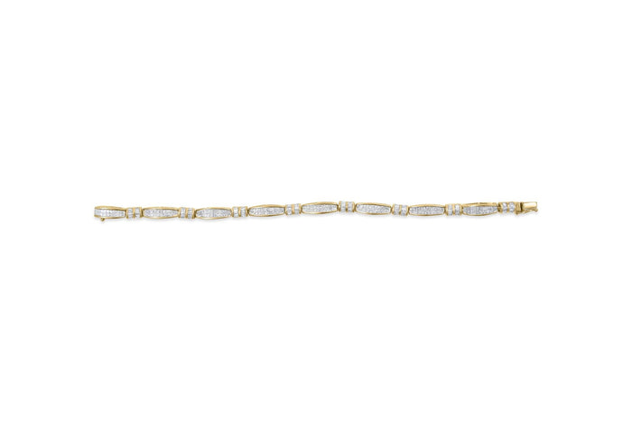 3 Ct. T.W. Princess and Baguette-Cut Diamond Beaded Bracelet in 14K Yellow Gold, photo 5