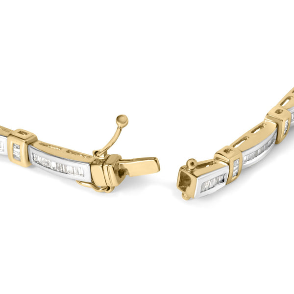 1 Ct. T.W. Baguette Diamond Channel Link Bracelet in 14K Yellow Gold, photo 2
