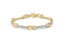 Pulsera de barra y eslabones en X con diamantes pavé de 1 ct. p.t. en oro amarillo de 10K, foto 1