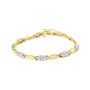 Pulsera de eslabones en espiral con diamantes talla redonda de 1 ct. p.t. en oro amarillo de 10K, foto 1