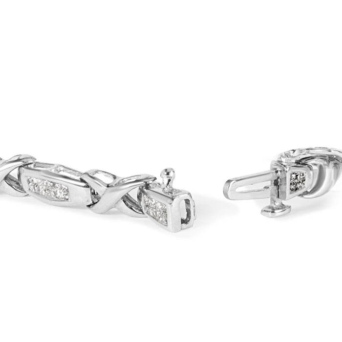 1 Ct. T.W. Invisible-Set Princess Diamond Tennis Bracelet in 14K White Gold, photo 2