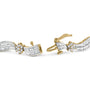 Pulsera de eslabones de racimo y onda con diamantes de 3 ct. p.t. en oro amarillo y blanco de 10K, foto 2