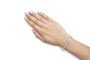 Pulsera de eslabones de racimo y onda con diamantes de 3 ct. p.t. en oro amarillo y blanco de 10K, foto 3