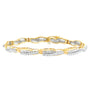 Pulsera Winding Love con diamantes redondos y baguette de 3 ct. p.t. en oro amarillo de 14K, foto 1