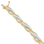 Pulsera Winding Love con diamantes redondos y baguette de 3 ct. p.t. en oro amarillo de 14K, foto 3