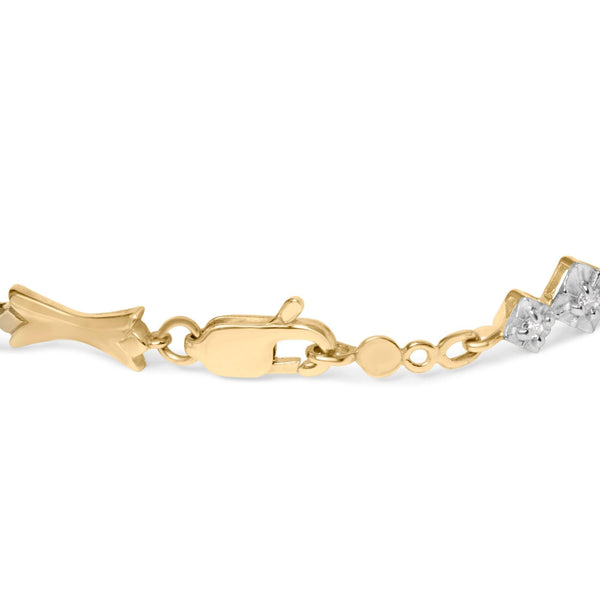 1/3 Ct. T.W. Diamond Miracle-Set Alternating Bar and Link Bracelet in 10K Gold, photo 2