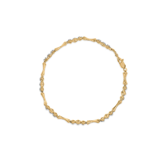 Pulsera Miracle-Set de barras y eslabones alternados con diamantes de 1/3 ct. p.t. en oro de 10K, foto 4