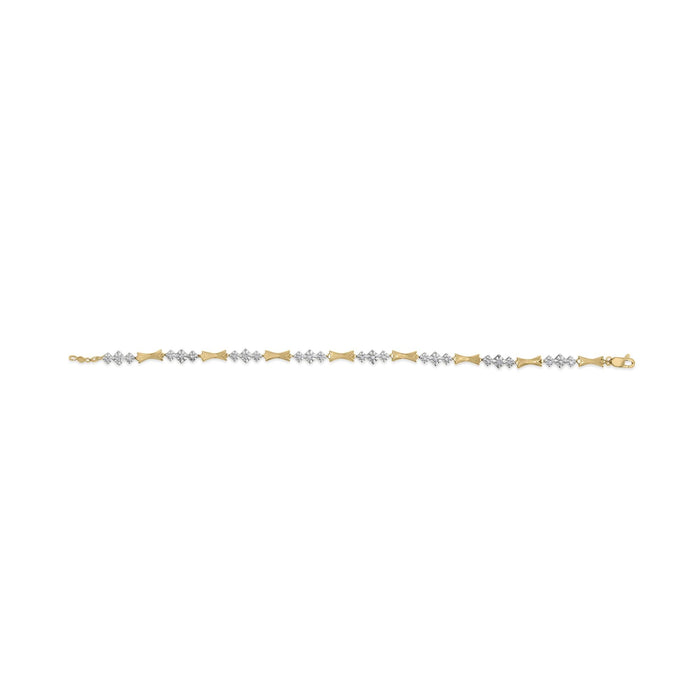 Pulsera Miracle-Set de barras y eslabones alternados con diamantes de 1/3 ct. p.t. en oro de 10K, foto 5