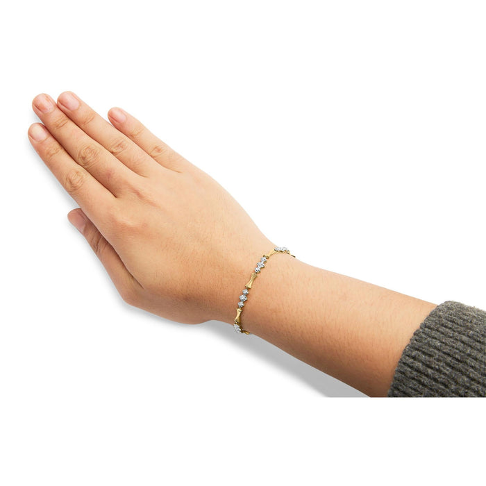 Pulsera Miracle-Set de barras y eslabones alternados con diamantes de 1/3 ct. p.t. en oro de 10K, foto 3